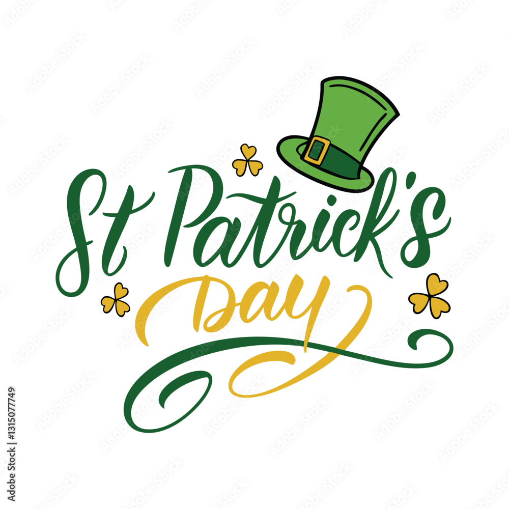 Naklejka premium Festive St. Patrick's Day design with a leprechaun hat.
