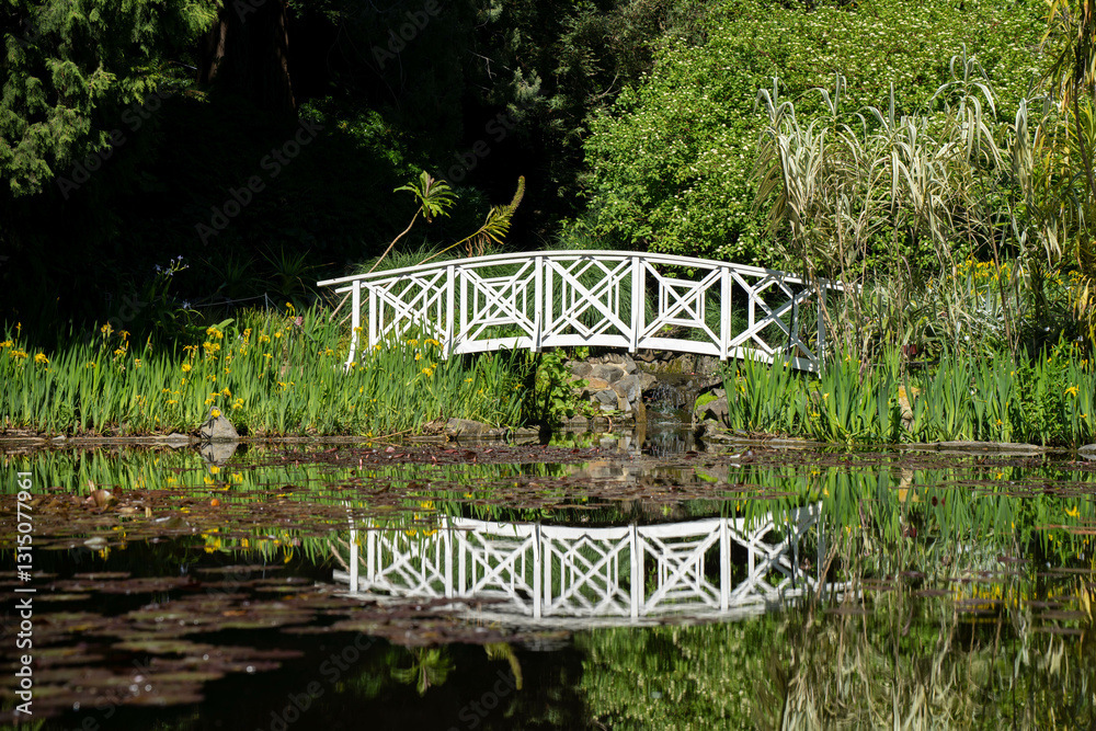 family exploring nature and a mother daughter in botanical garden playing