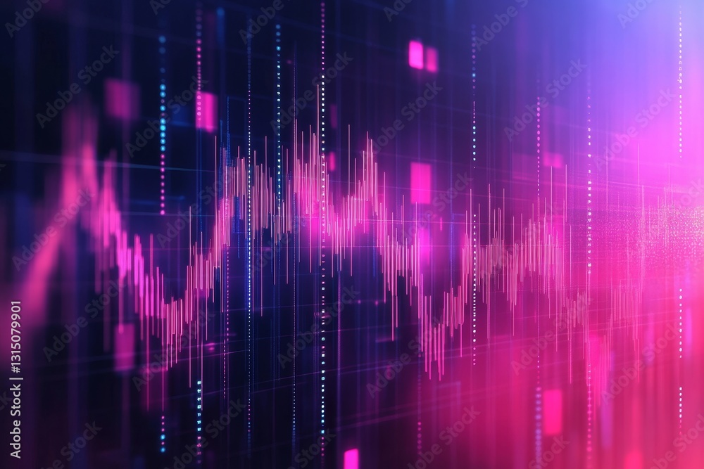 A colorful graph with pink and blue lines. The graph is abstract and has a futuristic feel to it A colorful graph with pink and blue lines. The graph is abstract and has a futuristic feel to it