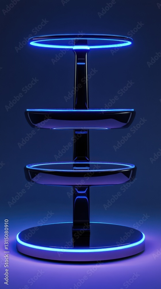 Illuminated Three Tiered Circular Display Stand Illuminated Three Tiered Circular Display Stand