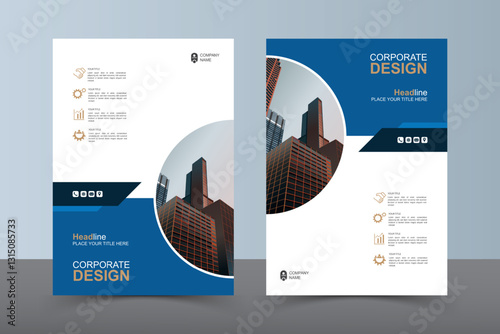 Modern Layout Flyer. Corporate Book Cover Design, EPS Vector Template. Can be Adapt to Brochure, Annual Report, Magazine, Business Presentation, Poster, flyer, Banner, Website