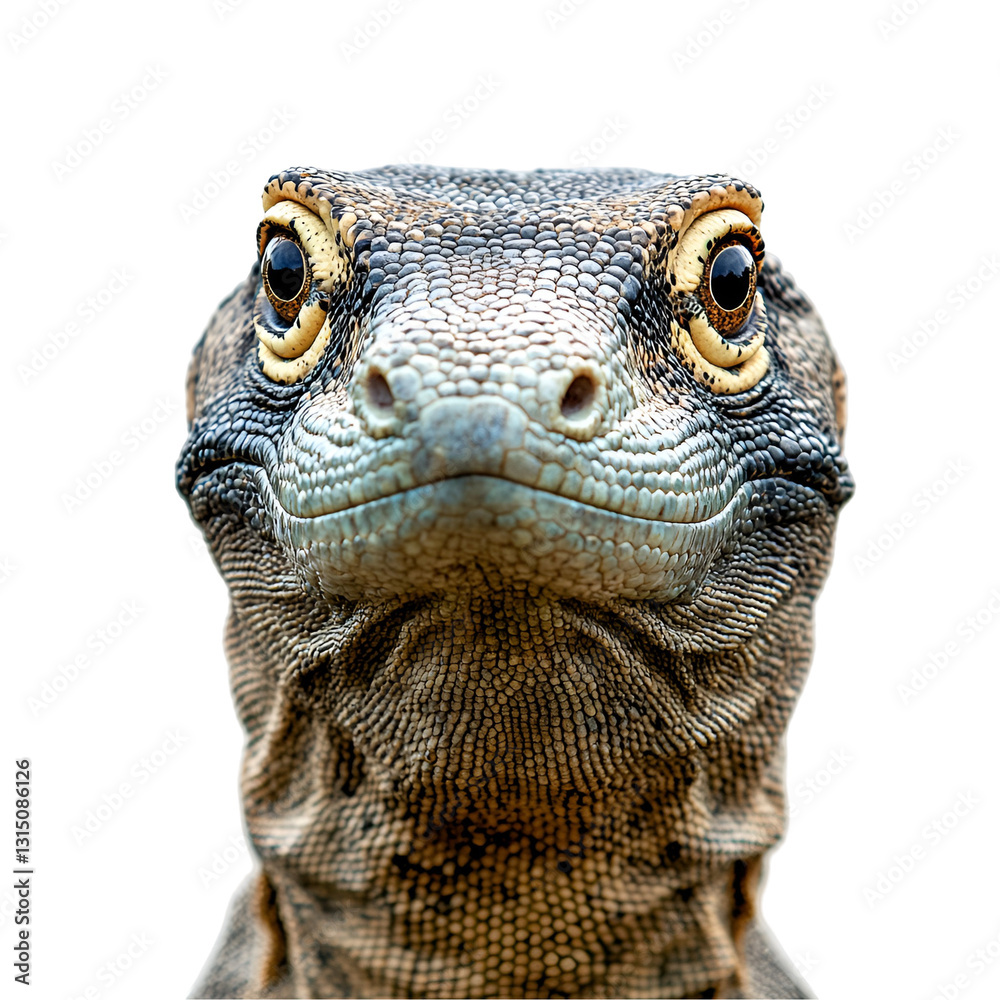 Obraz premium Komodo Dragon Portrait Closeup, Reptile, Scales, Eyes, Face, Wild, Nature, Indonesia, Lizard