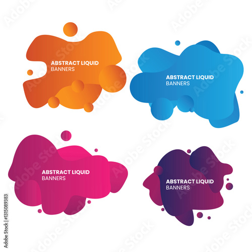 Abstract Liquid Banners Vector Gradient Simple For Background