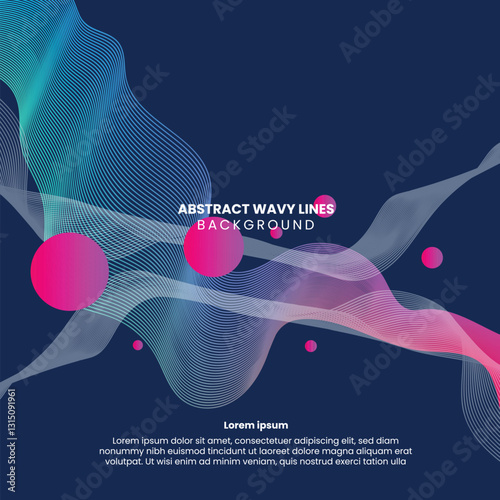 Abstract Wavy Lines Background Design For Web Simple Vector Gradient Colorful