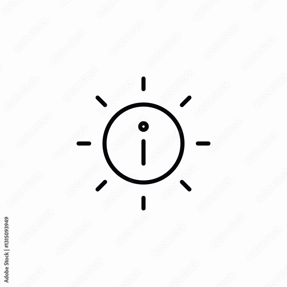 information brightness rays icon sign vector information brightness rays icon sign vector