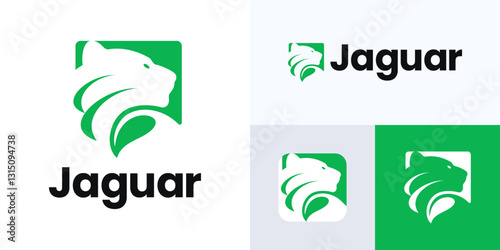 Creative jaguar logo design combination with icon leaf, Animals head integrated with leaves concept for animals nature, Symbol emblem for Animals Cheetah, Panther, Tiger, Leopard, Design inspiration.