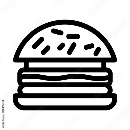 Hamburger Icon Vector from Food and Drink Set