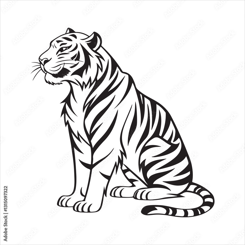 Obraz premium tiger on white background