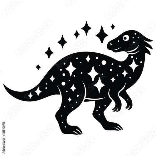 Dinosaurs Silhouette Vector Bundle, Prehistoric Dinosaur Silhouette Art Illustration on a White Background