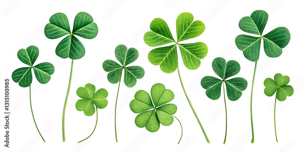 collection set of green lucky clover and shamrock collection set of green lucky clover and shamrock