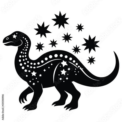 Dinosaurs Silhouette Vector Bundle, Prehistoric Dinosaur Silhouette Art Illustration on a White Background