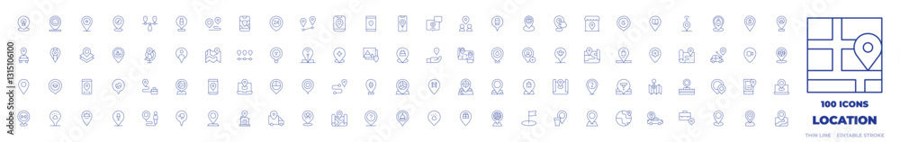 100 Location Icons Collection. Thin line icon. Editable stroke. location pin, location, delivery, placeholder, pin, gym, employee, mosque, place, sun, gift, locator 100 Location Icons Collection. Thin line icon. Editable stroke. location pin, location, delivery, placeholder, pin, gym, employee, mosque, place, sun, gift, locator