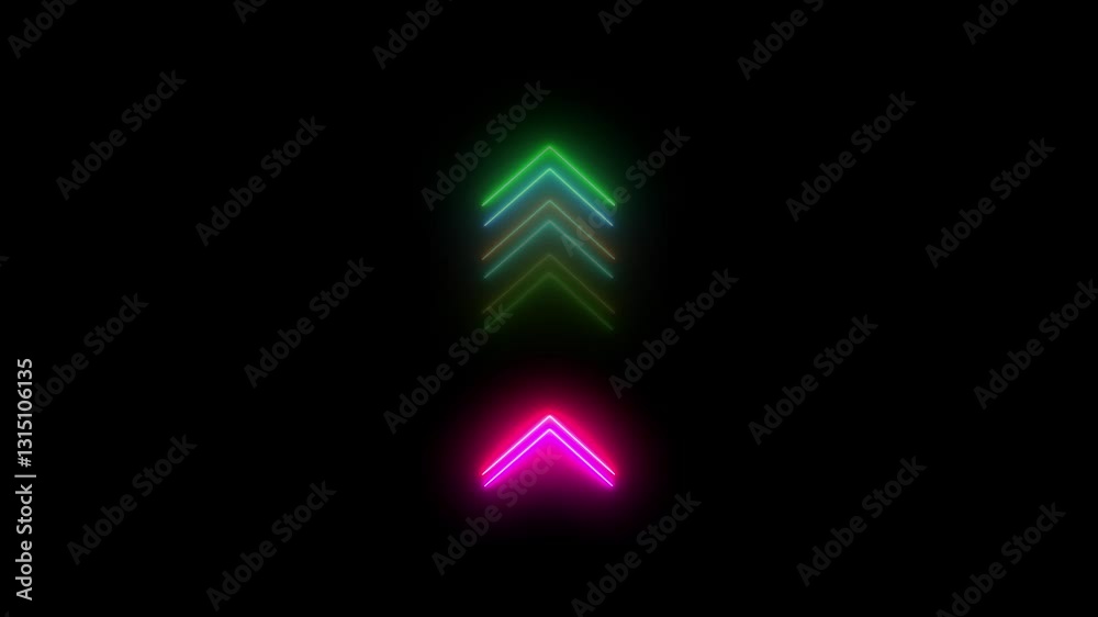 glowing neon Up direction animated arrow .Animation of sweep arrow icon, upward and transparent black swipe up pointing arrow icon. glowing neon Up direction animated arrow .Animation of sweep arrow icon, upward and transparent black swipe up pointing arrow icon.