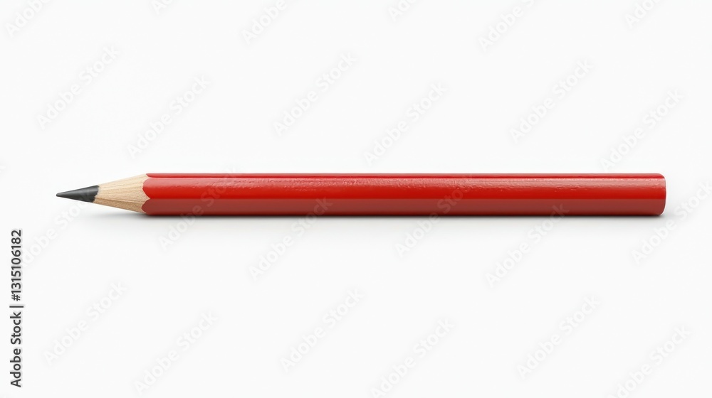Red pencil, studio, isolated, simple background Red pencil, studio, isolated, simple background