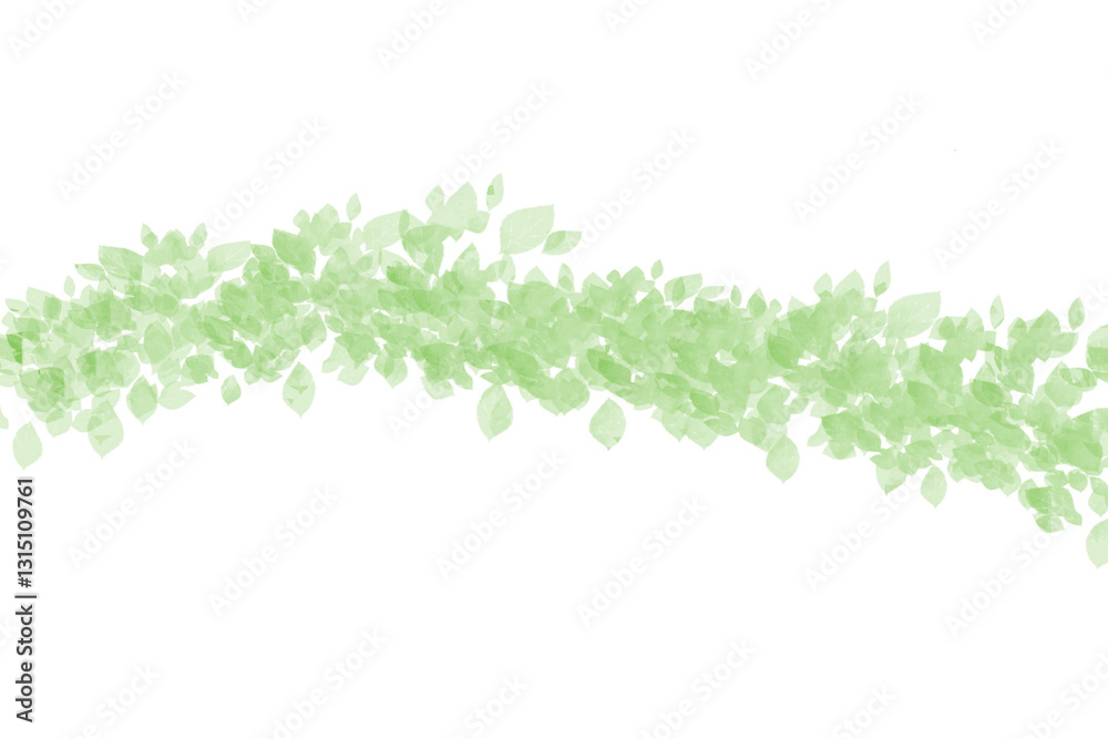 A light watercolor pattern of green leaves that creates an airy, natural effect on a white background. Template for design, background, environmental and spring themes. Nature foliage pattern A light watercolor pattern of green leaves that creates an airy, natural effect on a white background. Template for design, background, environmental and spring themes. Nature foliage pattern