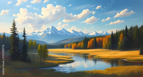 nature landscape oil paint