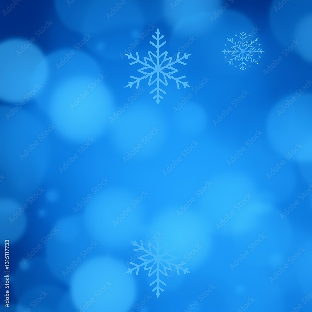 Elegant Blue Bokeh Background with Delicate Snowflakes for Winter Designs Elegant Blue Bokeh Background with Delicate Snowflakes for Winter Designs