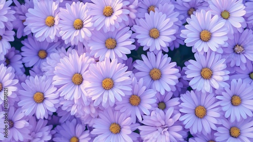 Beautiful Michaelmas Daisies in Pastel Purple