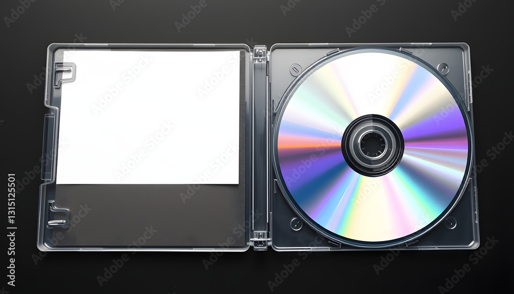 DVD disk video case on black background. Isolated game transparent mockup. Clean cover box template, sticker style. with white shades DVD disk video case on black background. Isolated game transparent mockup. Clean cover box template, sticker style. with white shades