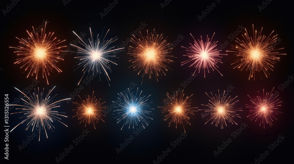 Naklejka premium Set of Sparkling Lights and Flashes