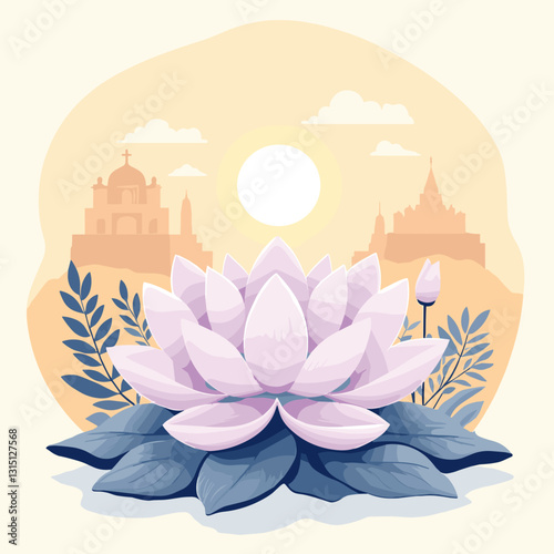 Blooming lotus, symbol of spiritual balance