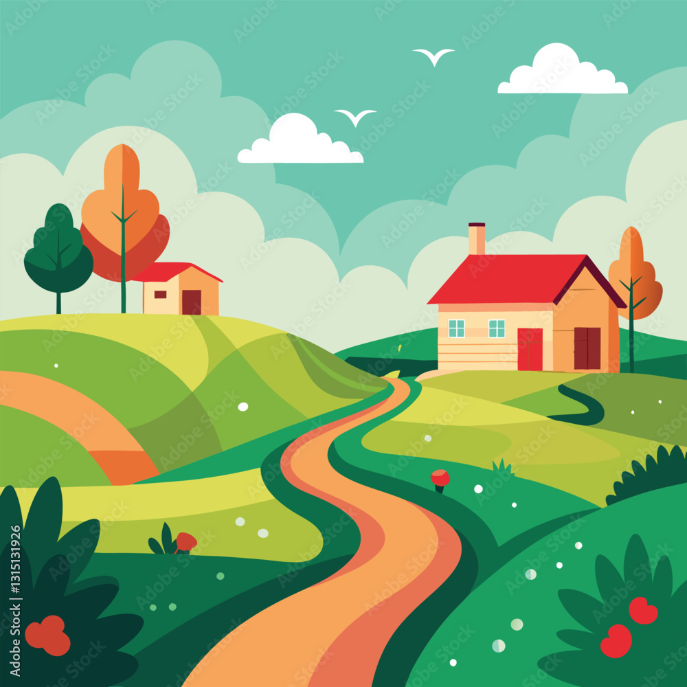 Fototapeta premium Perfect Summer Day in the Countryside