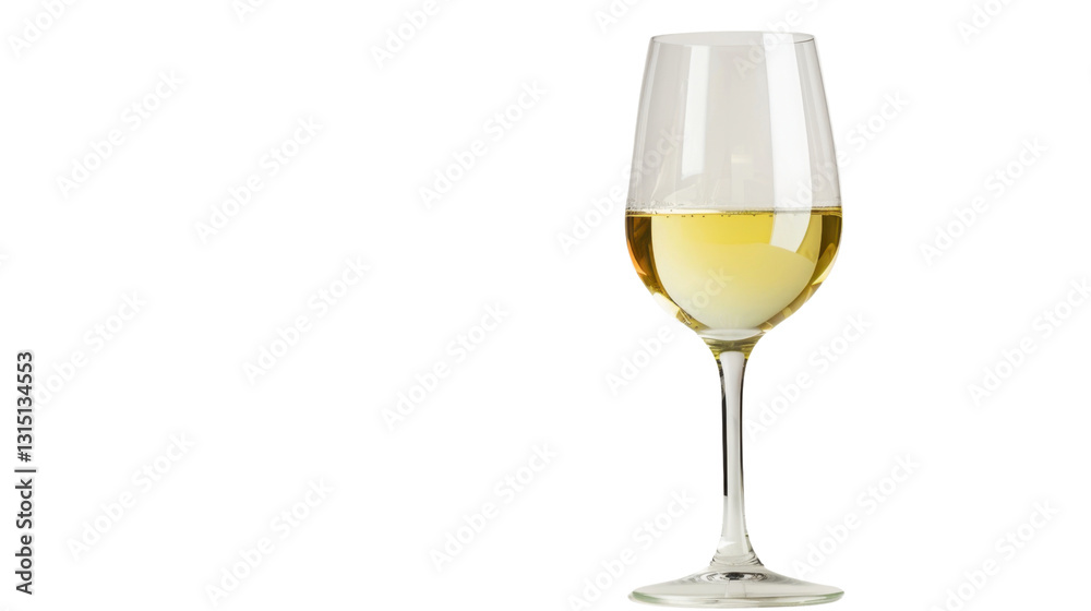 Glass of white wine on transparent background, perfect for compositions Glass of white wine on transparent background, perfect for compositions
