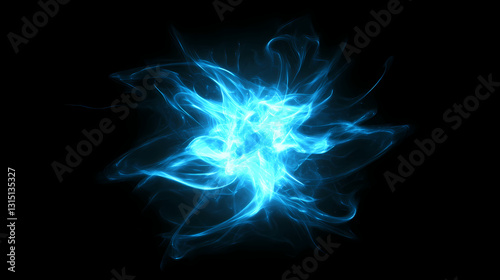 Abstract glowing blue starburst with nebulous texture. Nebulous - Galaxy. Illustration