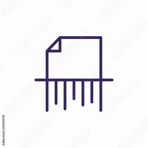 document file shred icon sign vector