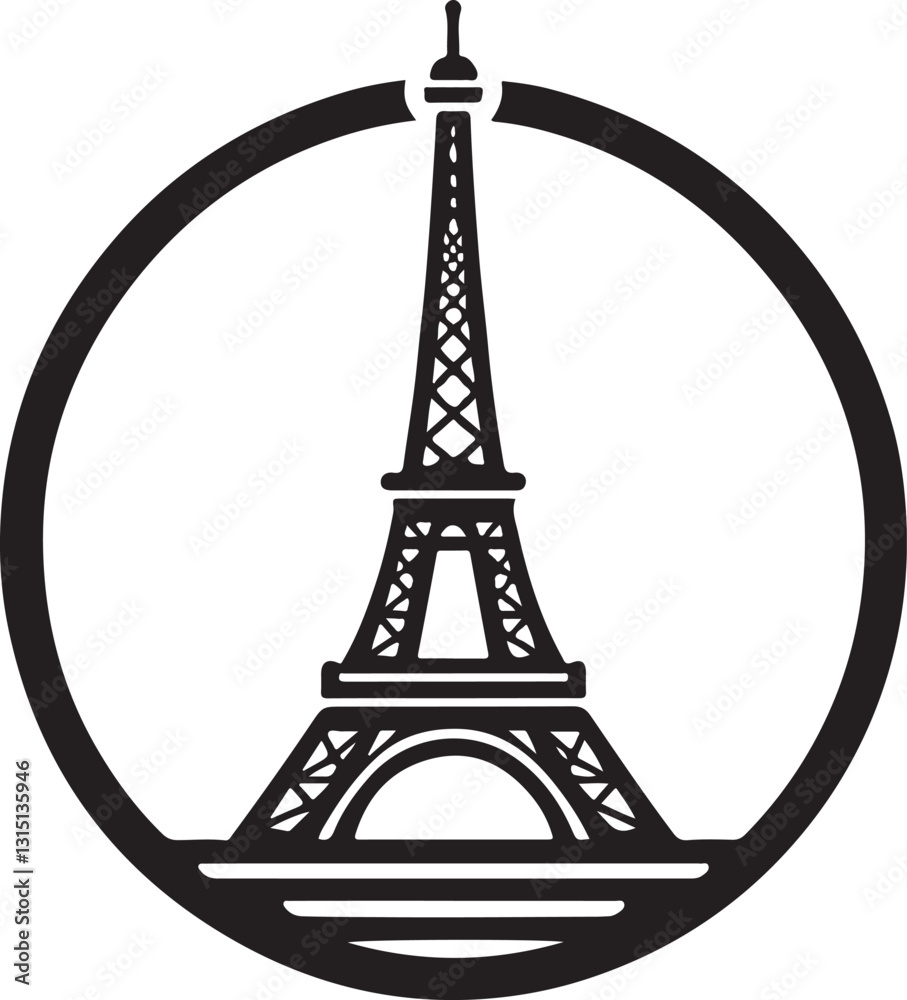 Fototapeta premium eiffel tower minimalist logo