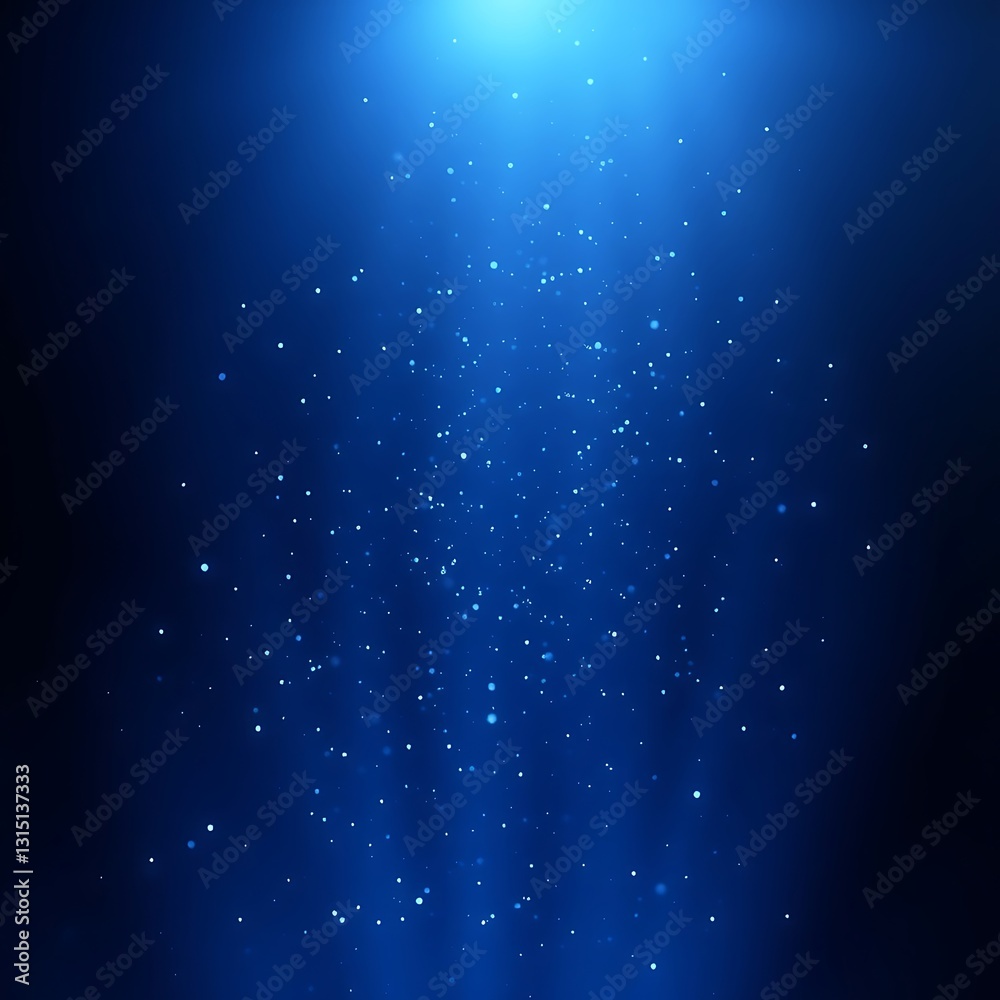 Obraz premium Mystical blue light effect with glittering particles overlay background