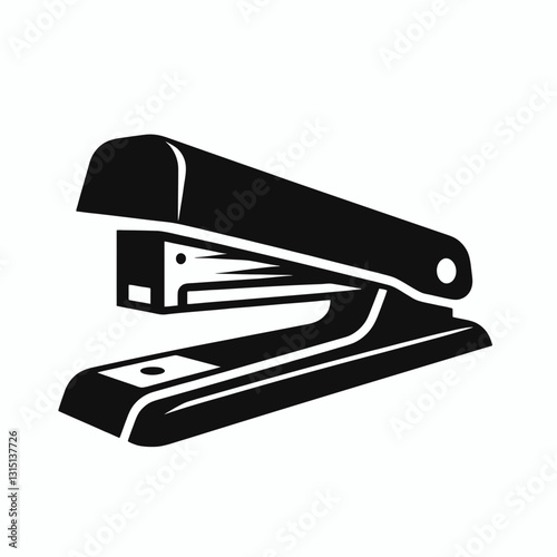  very simple flat and minimalist Stapler silhouette in black on a white background