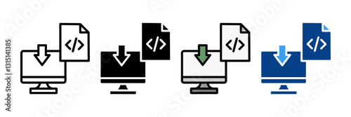 Code Backup  Icon Set Multiple Style Collection
