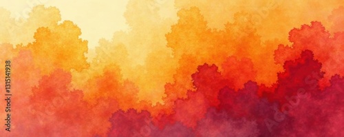 Abstract watercolor wash, vibrant orange hues, element, juicy