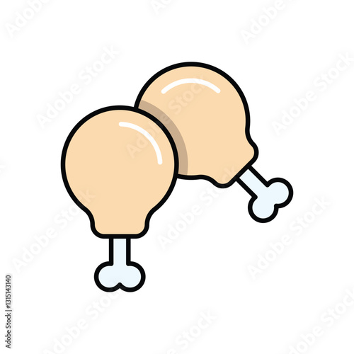 Chicken Leg Vector icon