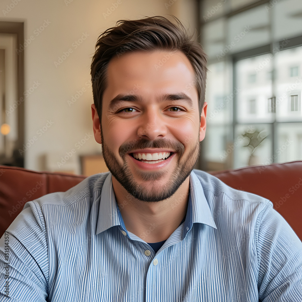 Obraz premium Room with smiled man