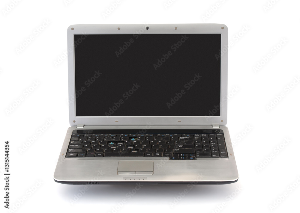 Old, grunge laptop computer isolated on a white background Old, grunge laptop computer isolated on a white background