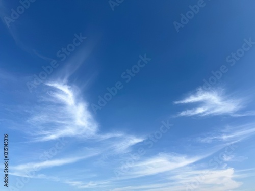 Fototapeta Naklejka Na Ścianę i Meble -  Soft white clouds in blue sky