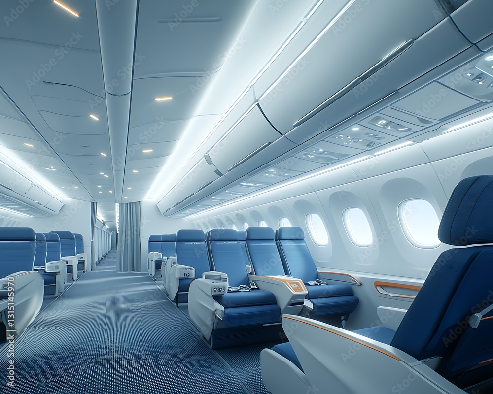 Naklejka premium Airplane Cabin Interior Design