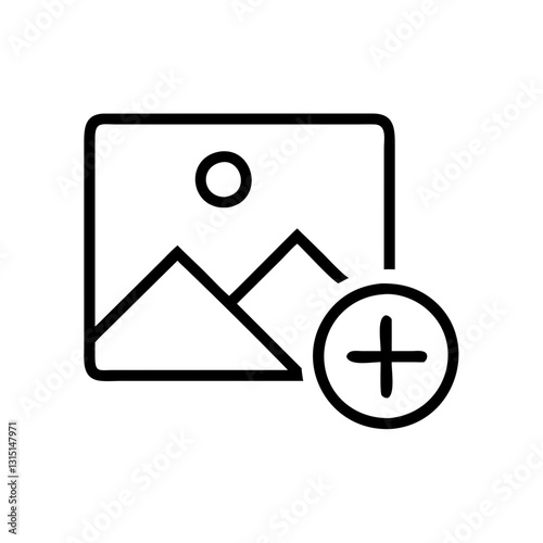 Add image icon symbolizing file upload and digital interaction on a minimalistic background