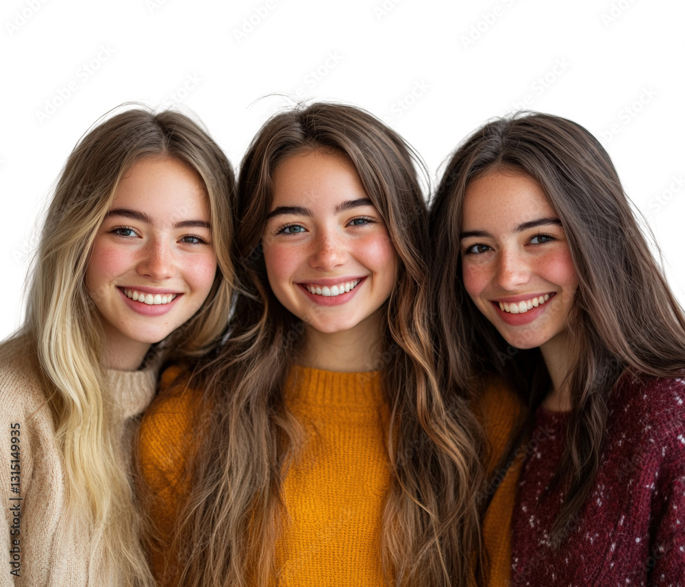 Group of friends smiling portrait isolated on transparent background, png Group of friends smiling portrait isolated on transparent background, png