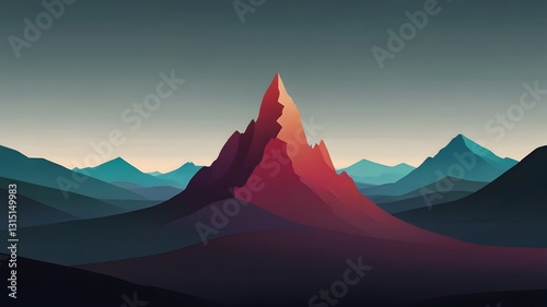 sunset in mountains
