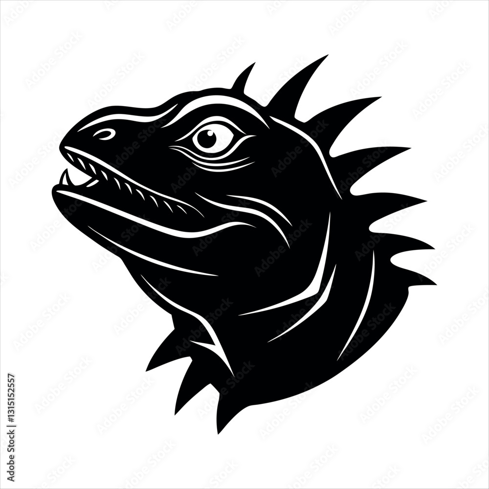 Obraz premium a lizard head black dragon head