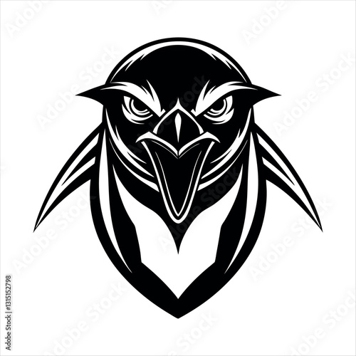 a penguin head eagle head vector