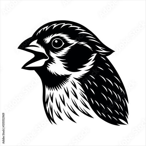 a sparrow head head vector