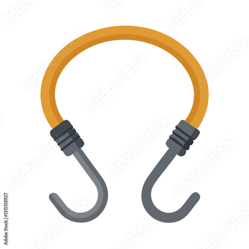 Elastic bungee cord with metal hooks for securing loads
