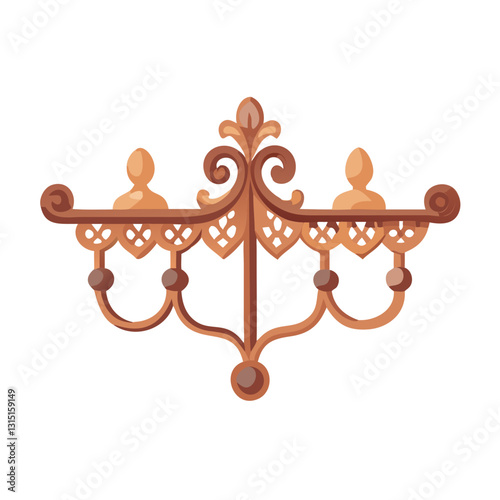 Classic gold candle holder wall sconce