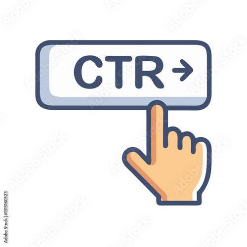 CTR button with hand clicking