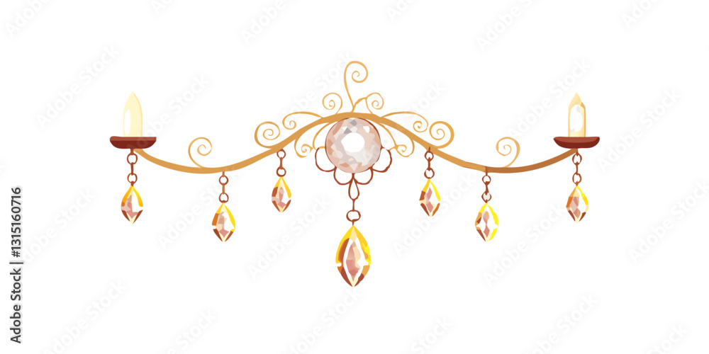 Elegant chandelier ornament with crystal details Elegant chandelier ornament with crystal details