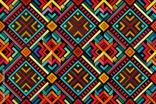 Abstract Geometric Pattern. Colorful Digital Art